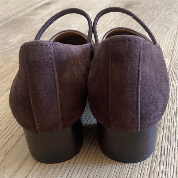 Madewell The Greta Pump Dark Brown Suede Mary Jane Block Heels Womens Size 8 New - Picture 5 of 9